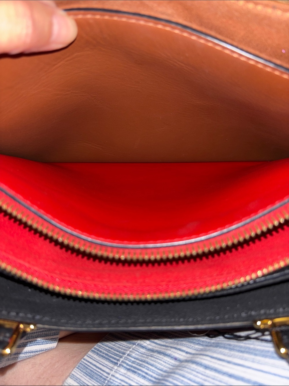 Louis Vuitton Millefeuille Brown Monogram Satchel with Red Accent - Picture 14 of 16
